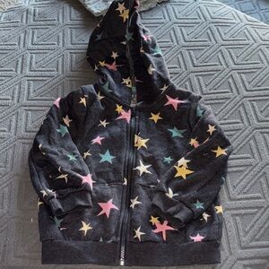 Okie Dokie Starry Night Kids Hoodie - Black with Multicolor Stars